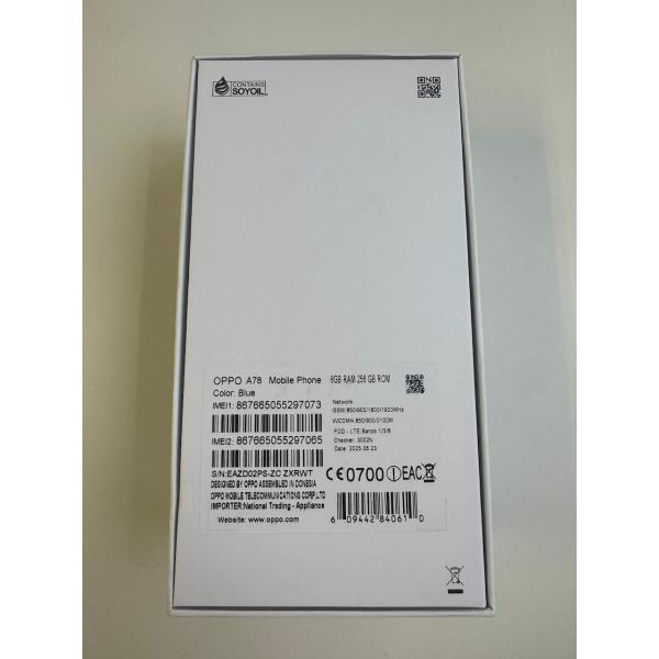 【未使用品】OPPO A78 4G スマートフォン 8GB RAM / 256GB ROM ブルー SIMフリー 67W急速充電 FHD+ AMOLED 2
