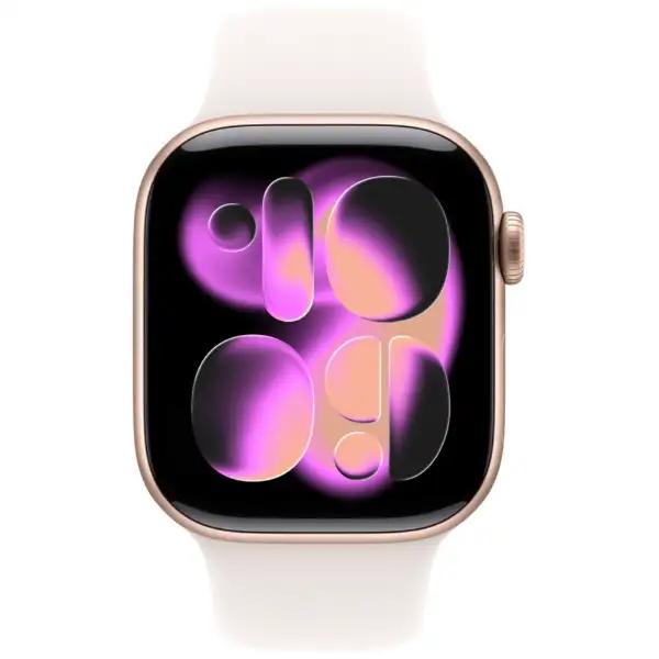Apple Watch Series 11（GPSモデル）- 42mmローズゴールドアルミニウムケースとライトブラッシュスポーツバンド - M/L　MEU44J/A