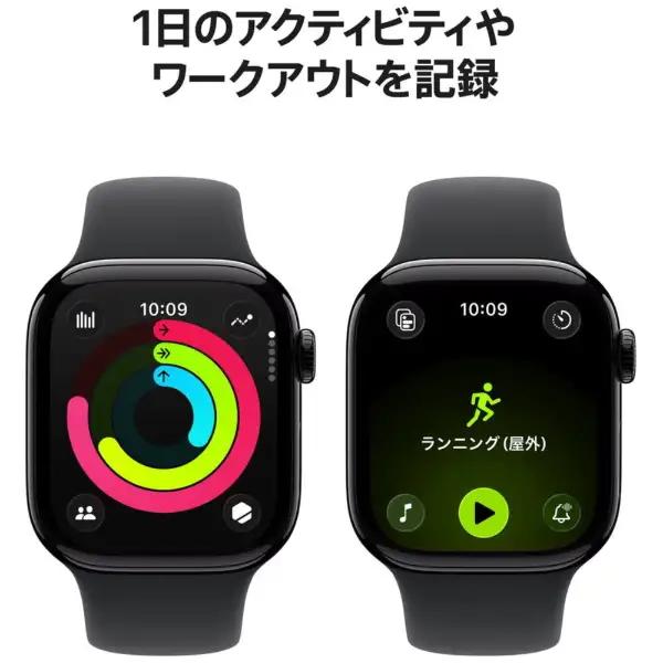 Apple Watch Series 11（GPSモデル）- 42mmジェットブラックアルミニウムケースとブラックスポーツバンド - S/M　MEQT4J/A 3