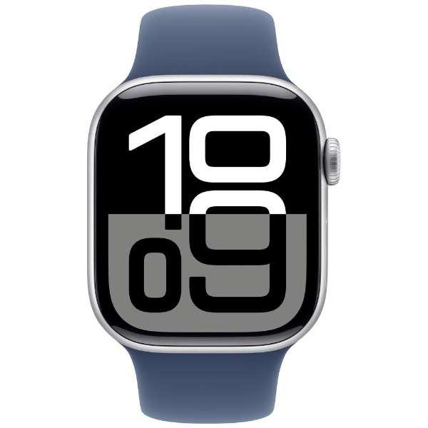 Apple Watch Series 10（GPS + Cellularモデル）- 46mmシルバーアルミニウムケースとデニムスポーツバンド - M/L　MWY13J/A 2