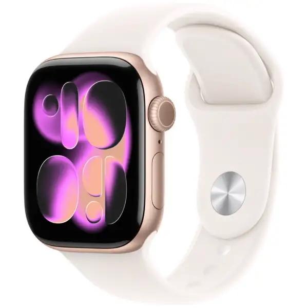 Apple Watch Series 11（GPSモデル）- 46mmローズゴールドアルミニウムケースとライトブラッシュスポーツバンド - S/M　MEV64J/A 2