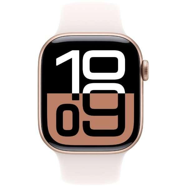 Apple Watch Series 10（GPSモデル）- 46mmローズゴールドアルミニウムケースとライトブラッシュスポーツバンド - M/L　MWWU3J/A 2