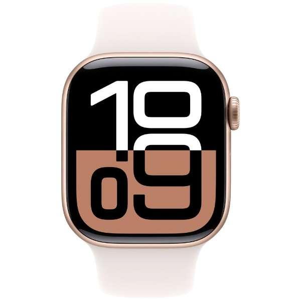 Apple Watch Series 10（GPS + Cellularモデル）- 42mmローズゴールドアルミニウムケースとライトブラッシュスポーツバンド - S/M　MWX93J/A 2