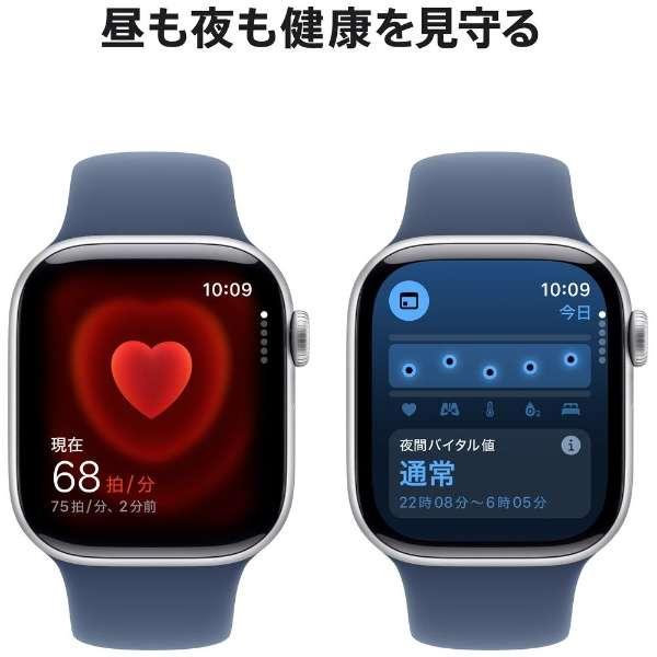 Apple Watch Series 10（GPS + Cellularモデル）- 42mmシルバーアルミニウムケースとデニムスポーツバンド - M/L　MWX43J/A 5