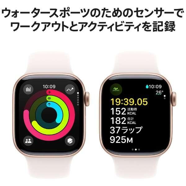 Apple Watch Series 10（GPS + Cellularモデル）- 46mmローズゴールドアルミニウムケースとライトブラッシュスポーツバンド - S/M　MWY63J/A 3
