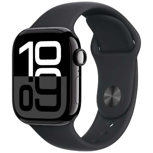 Apple Watch Series 10（GPS + Cellularモデル）- 46mmジェットブラックアルミニウムケースとブラックスポーツバンド - S/M　MWY33J/A