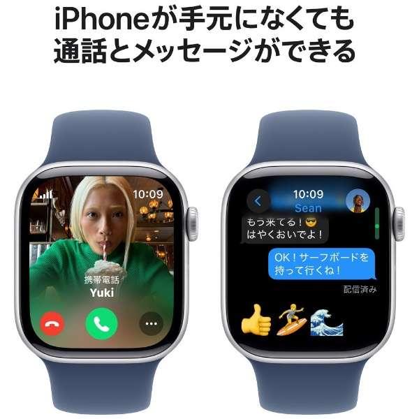 Apple Watch Series 10（GPS + Cellularモデル）- 46mmシルバーアルミニウムケースとデニムスポーツバンド - S/M　MWY03J/A 7