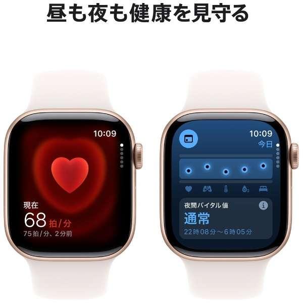 Apple Watch Series 10（GPS + Cellularモデル）- 42mmローズゴールドアルミニウムケースとライトブラッシュスポーツバンド - M/L　MWXA3J/A 4